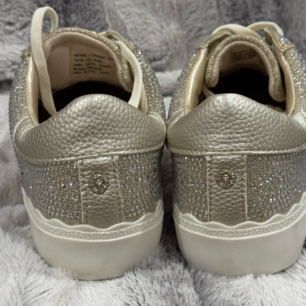 NWB Anne Klein Metallic and Silver Rhinestone Sneakers Sz 9.5 (run small) - Picture 10 of 11
